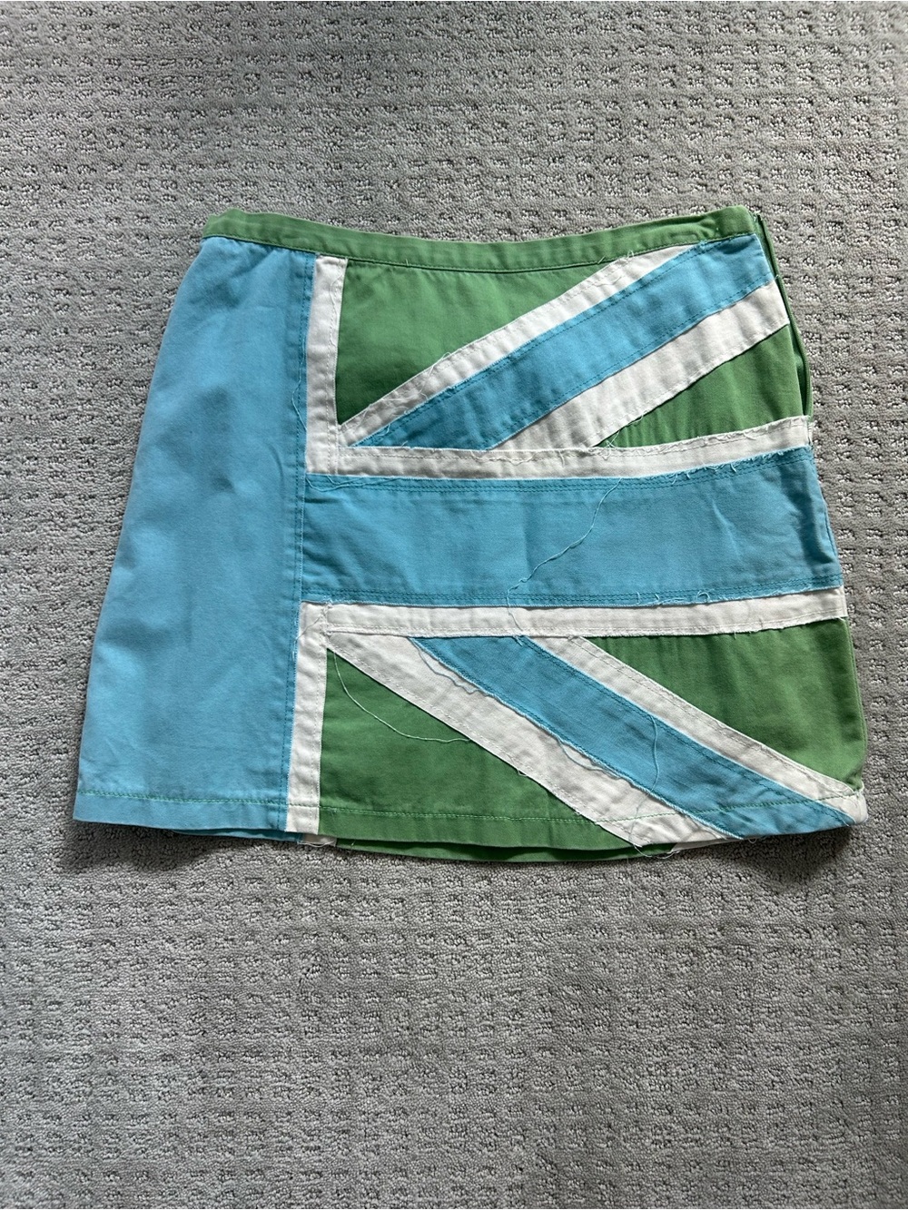 Boden Blue, Green & White Panel Mini Jack Skirt